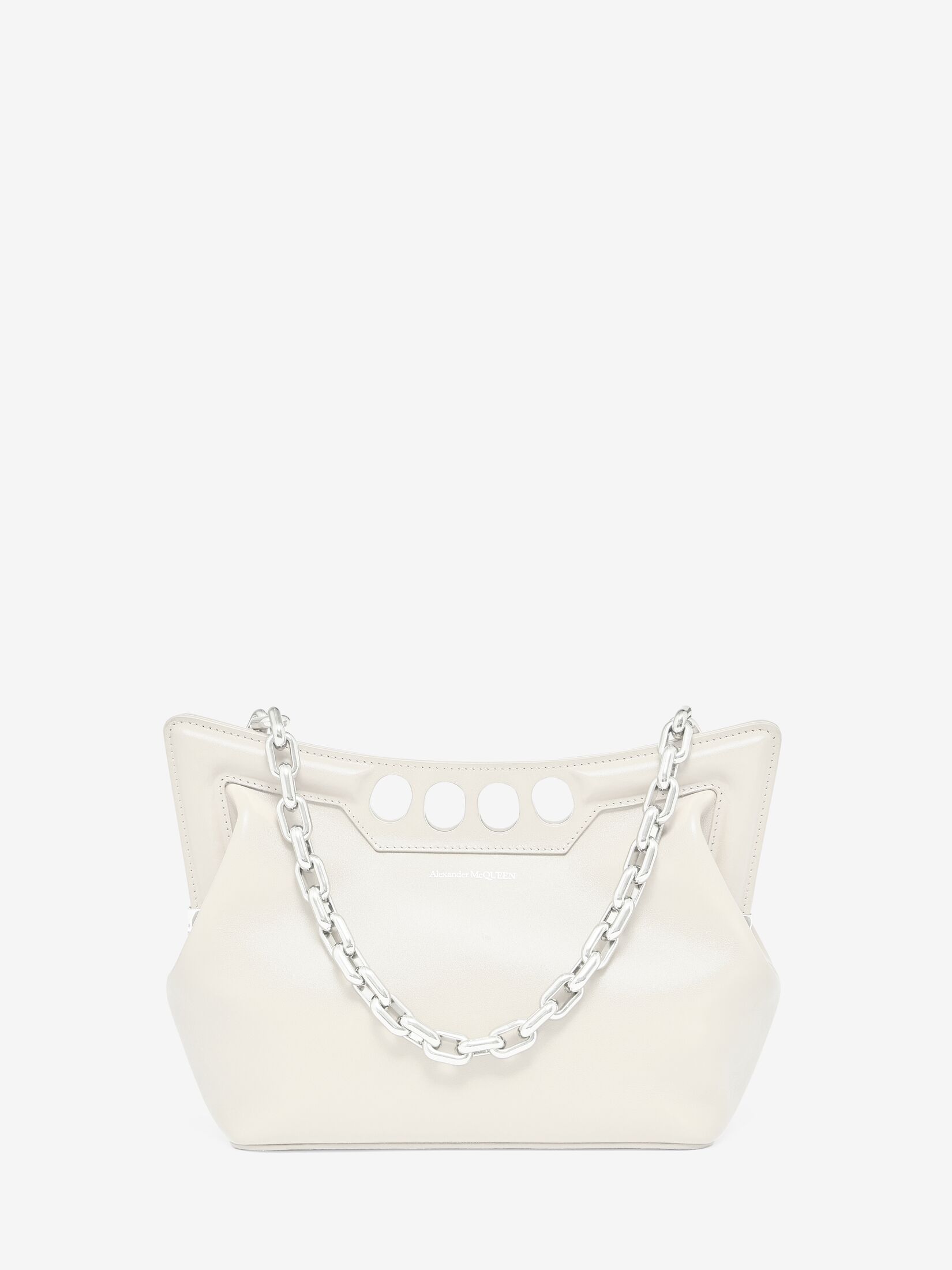 The Peak Bag Small in Soft Ivory | Alexander McQueen US
