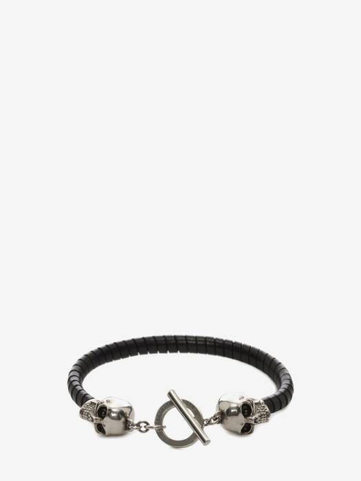 ★alexander mcqueen★ Skull Lover Bracelet Black 7058461AAJJ Alexander McQueen Skull Beaded Bracelet | Black | FARFETCH