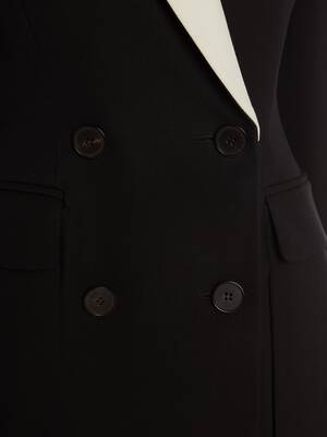 Double-Breasted Box Pleat Jacket in Black | Alexander McQueen GB