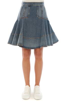 Denim Kickback Mini Skirt