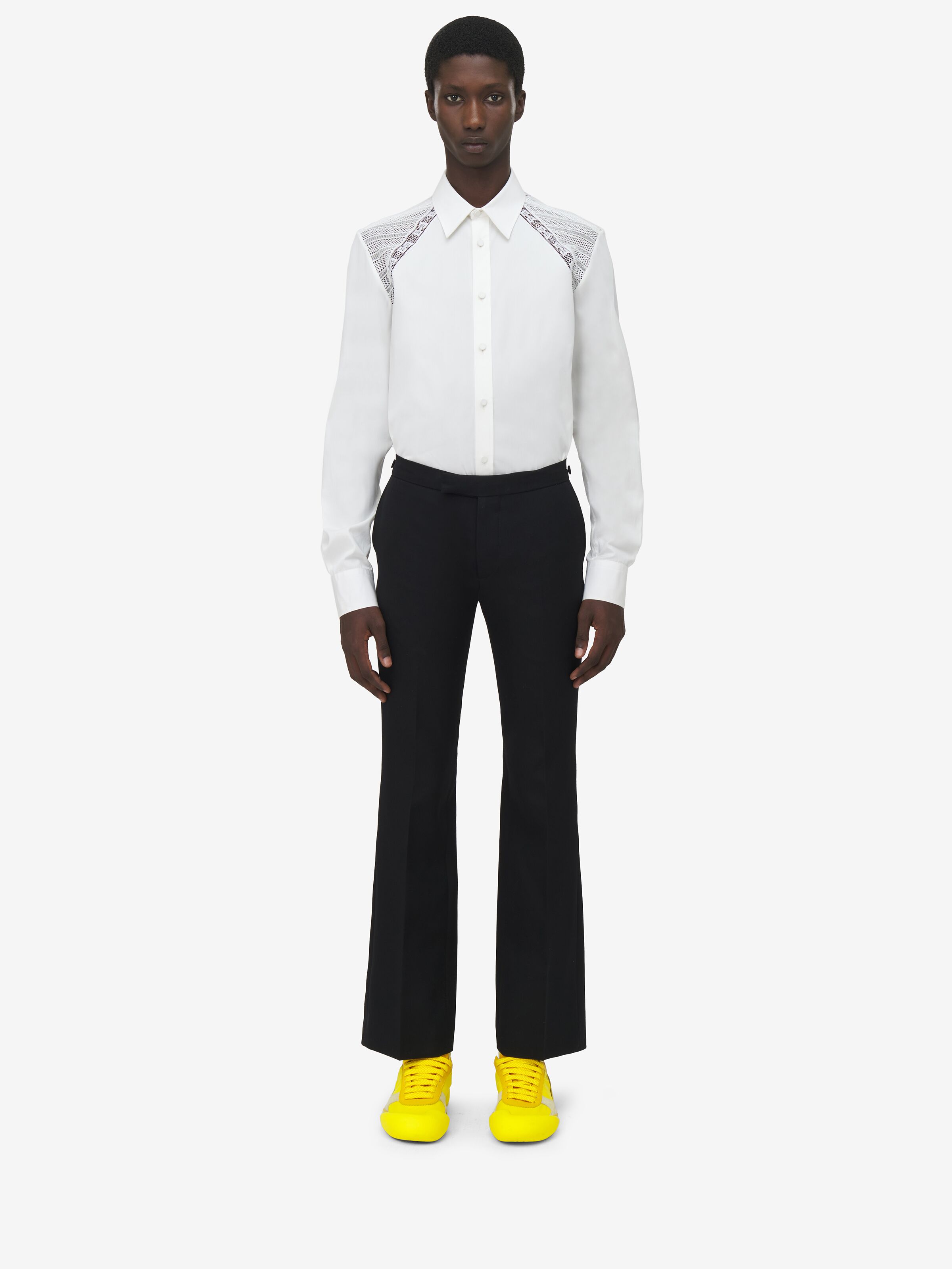 Camicia Harness in pizzo