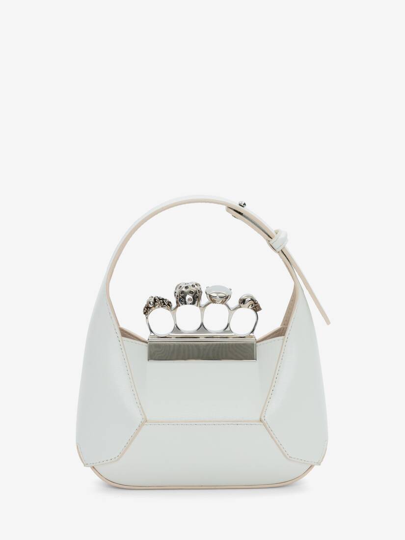 The Jewelled Hobo Mini Bag in Ivory | Alexander McQueen US