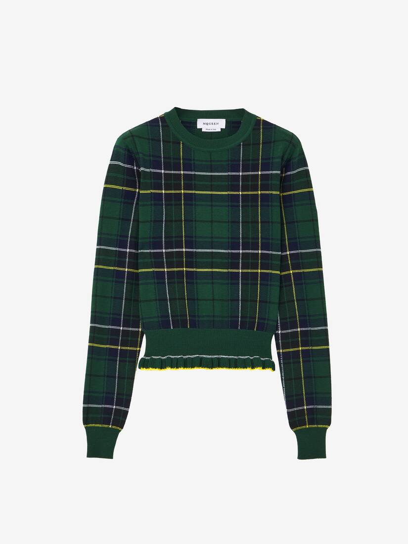 Maglione In Tartan Di Lana
