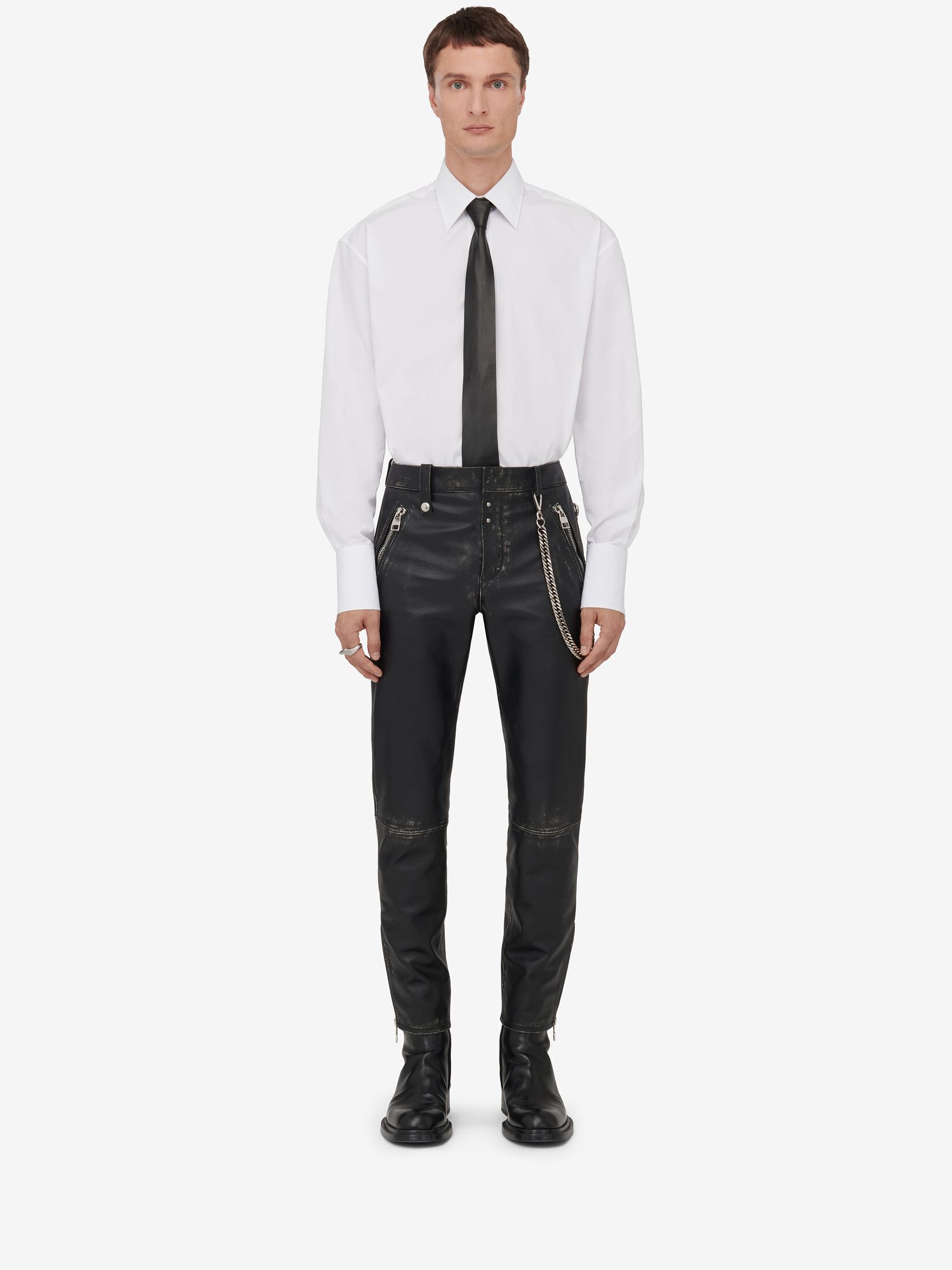 White Flared crepe tailored trousers | Alexander McQueen | MATCHES UK