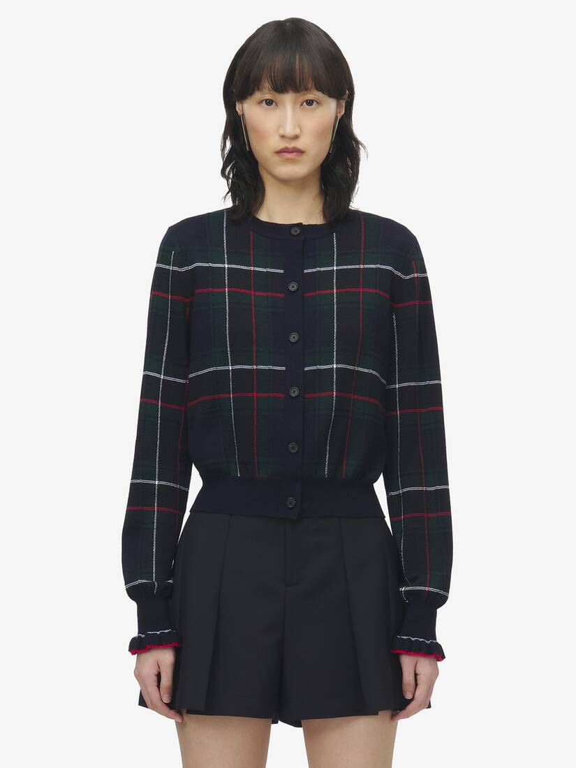 Wool Tartan Cardigan