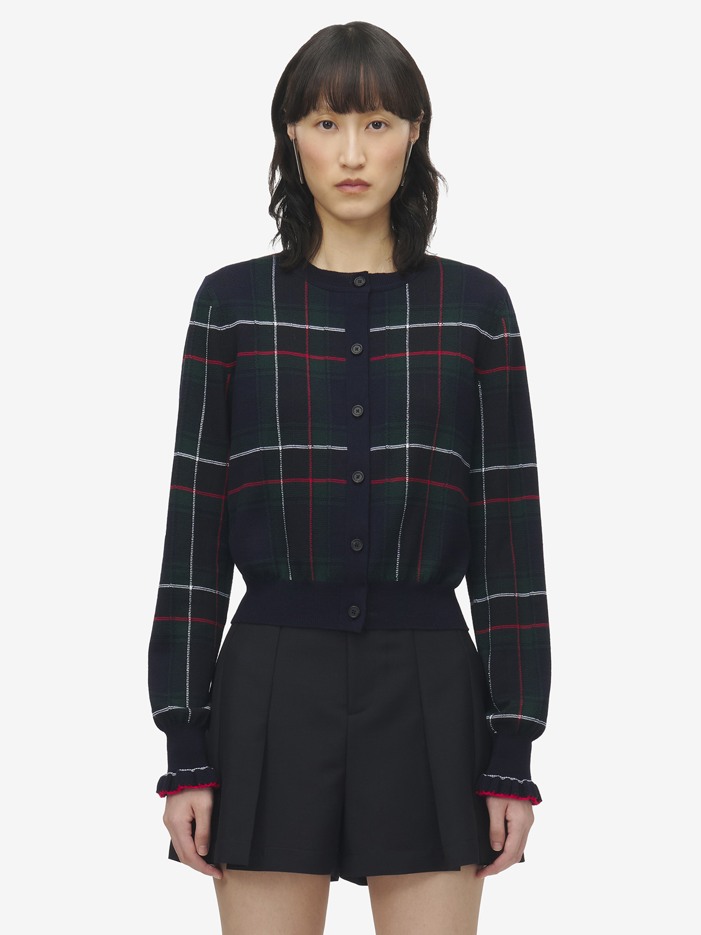 Wool Tartan Cardigan