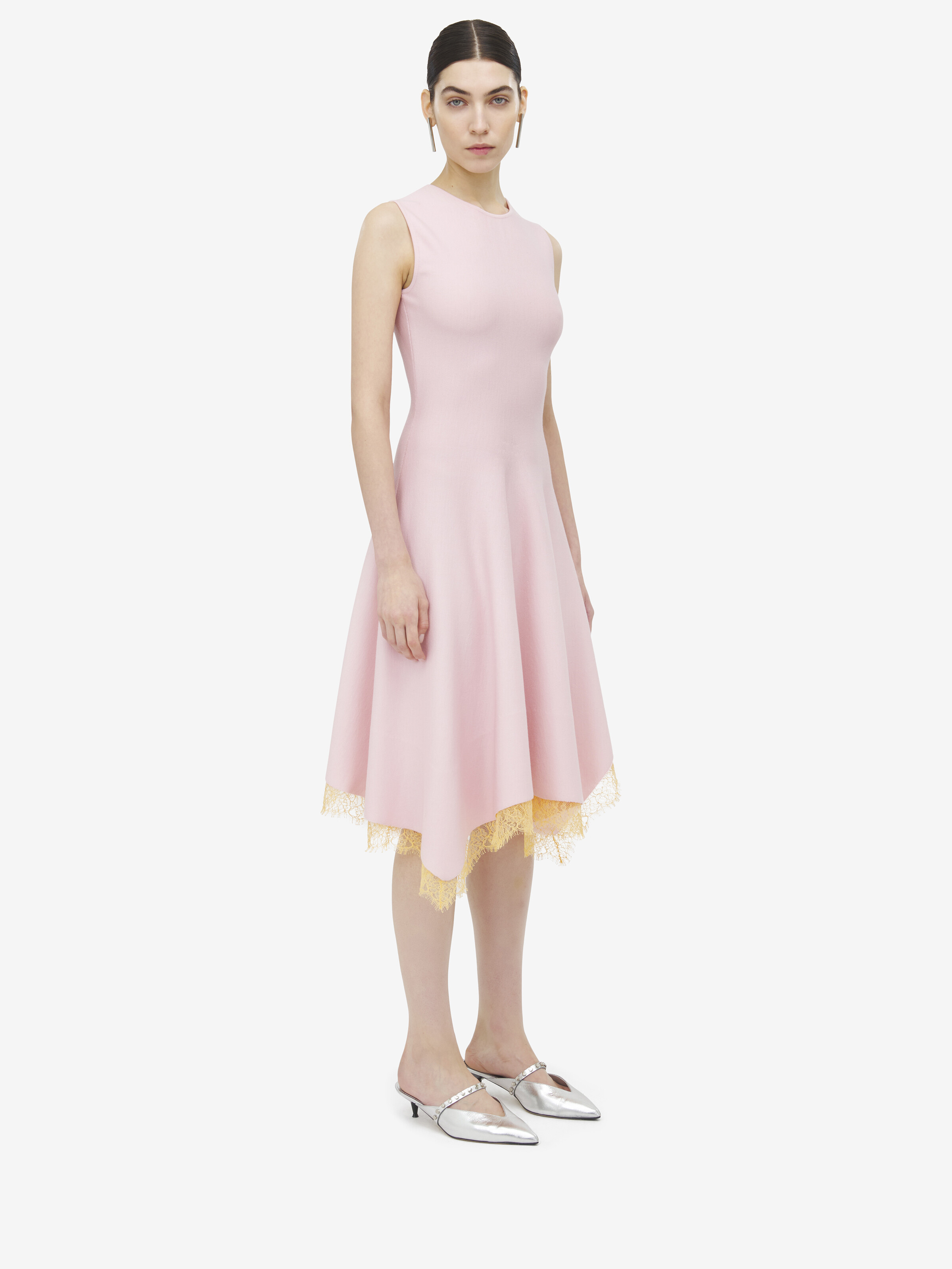 Lace Detail Asymmetric Dress