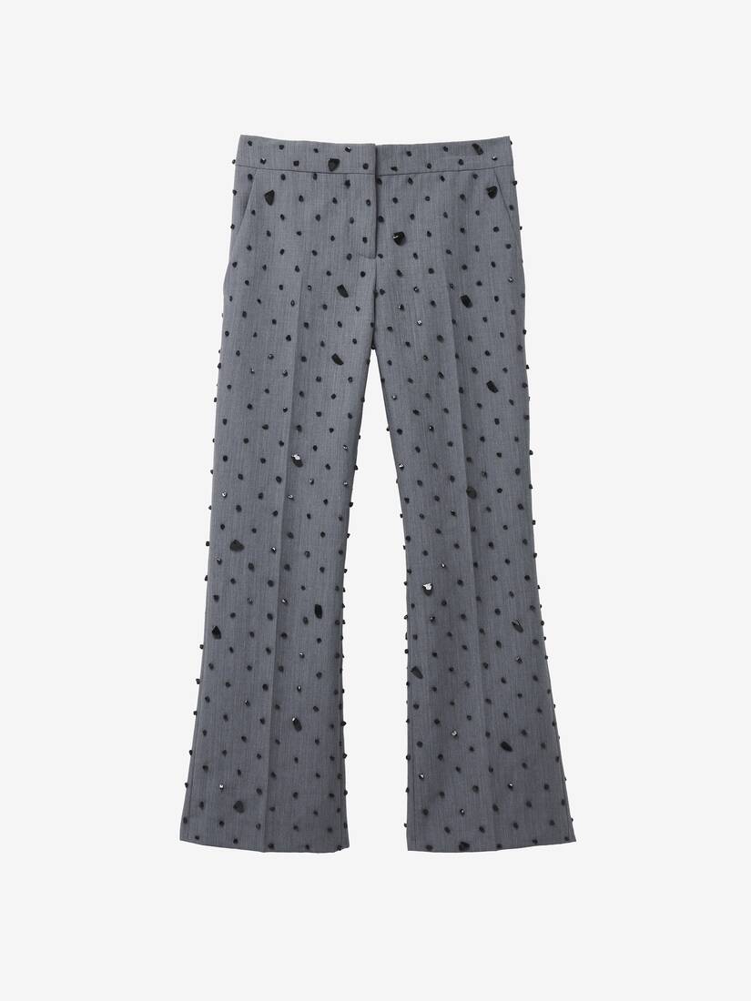 Cosmic Stone Embroidery Cropped Trousers