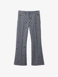 Shattered Jet Stone Embroidered Cropped Trousers​