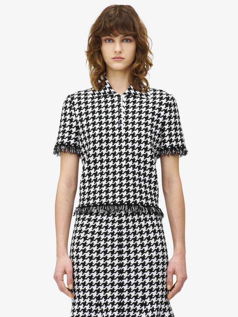 Houndstooth Polo Top