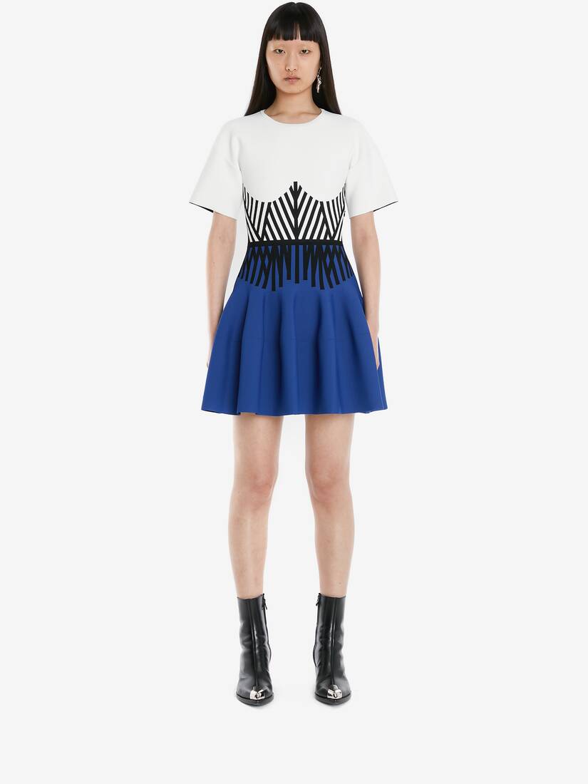Engineered Corset Wide Sleeve Mini Dress