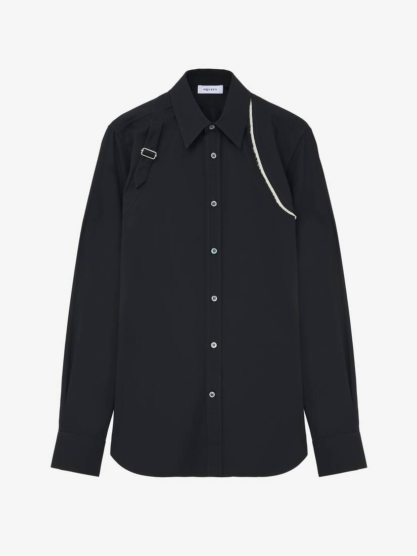 Chemise À Harnais En Toile À Bords Bruts
