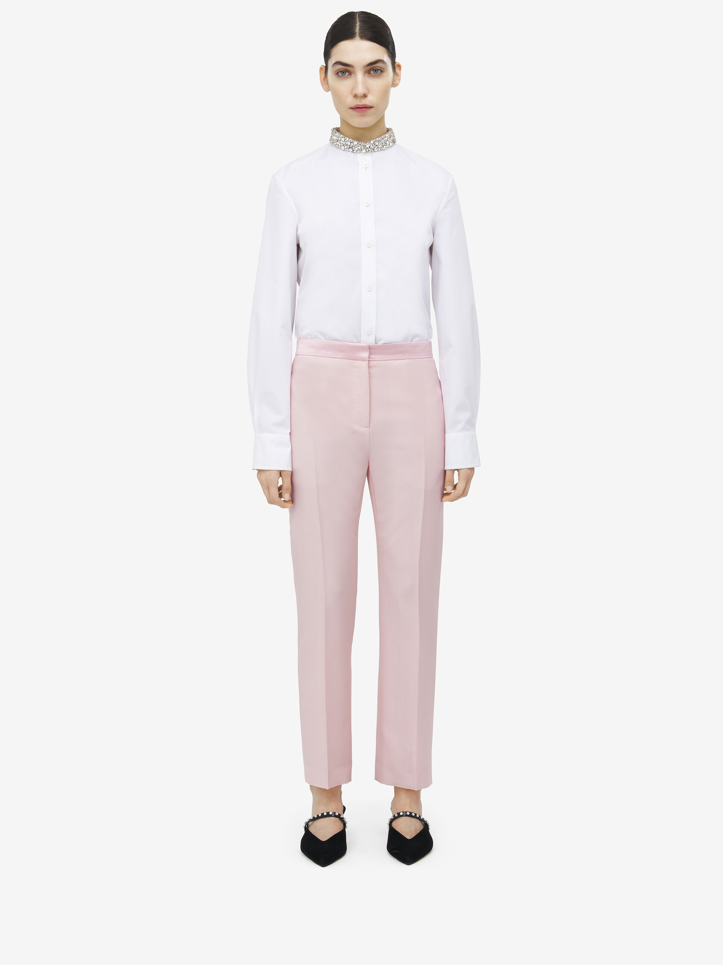 Wool Mohair Cigarette Trousers