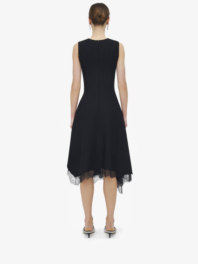 Lace Detail Asymmetric Dress