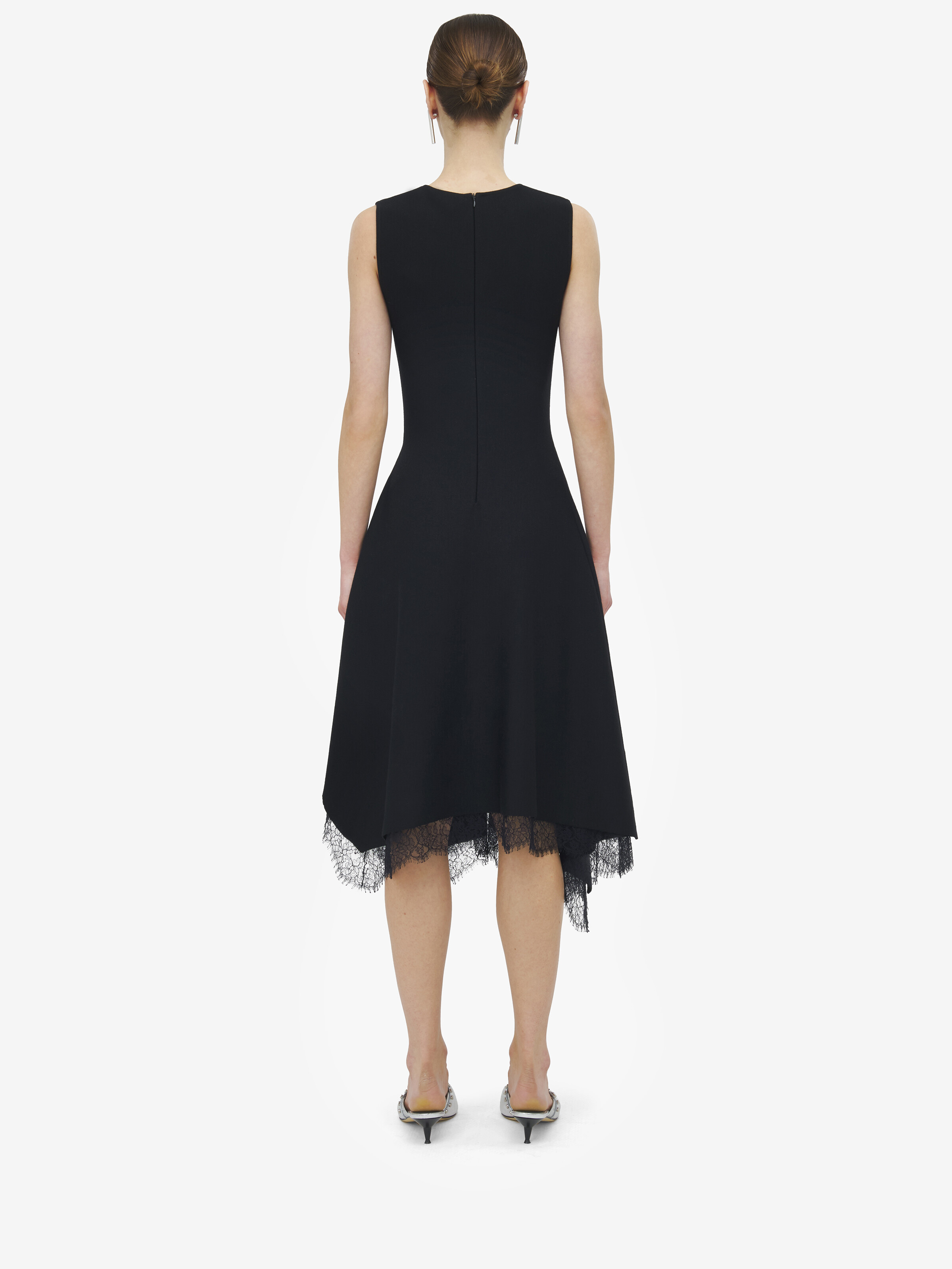 Lace Detail Asymmetric Dress