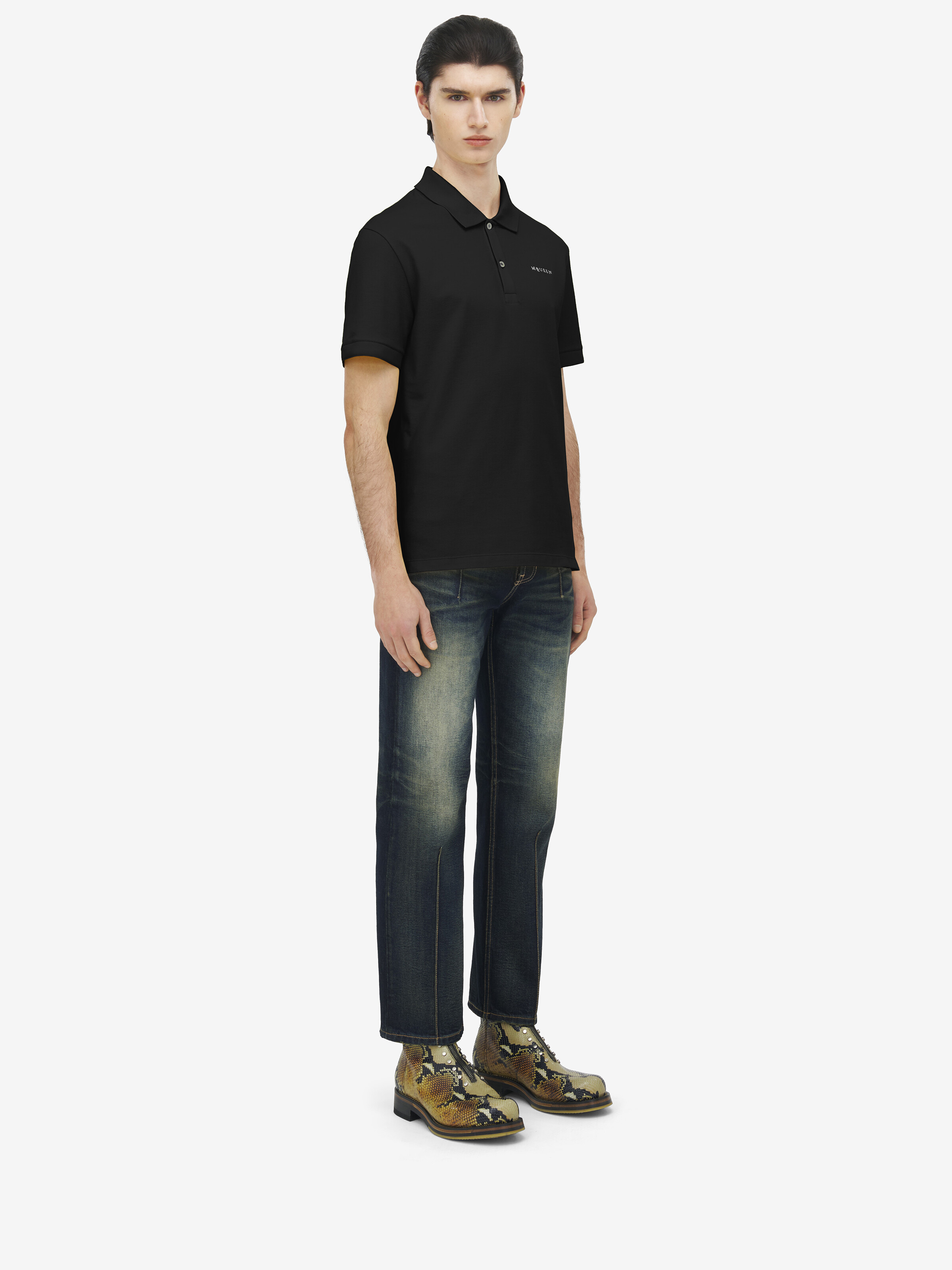 Poloshirt mit McQueen Logo für Herren in Schwarz in Baumwolle | Alexander McQueen - image 3