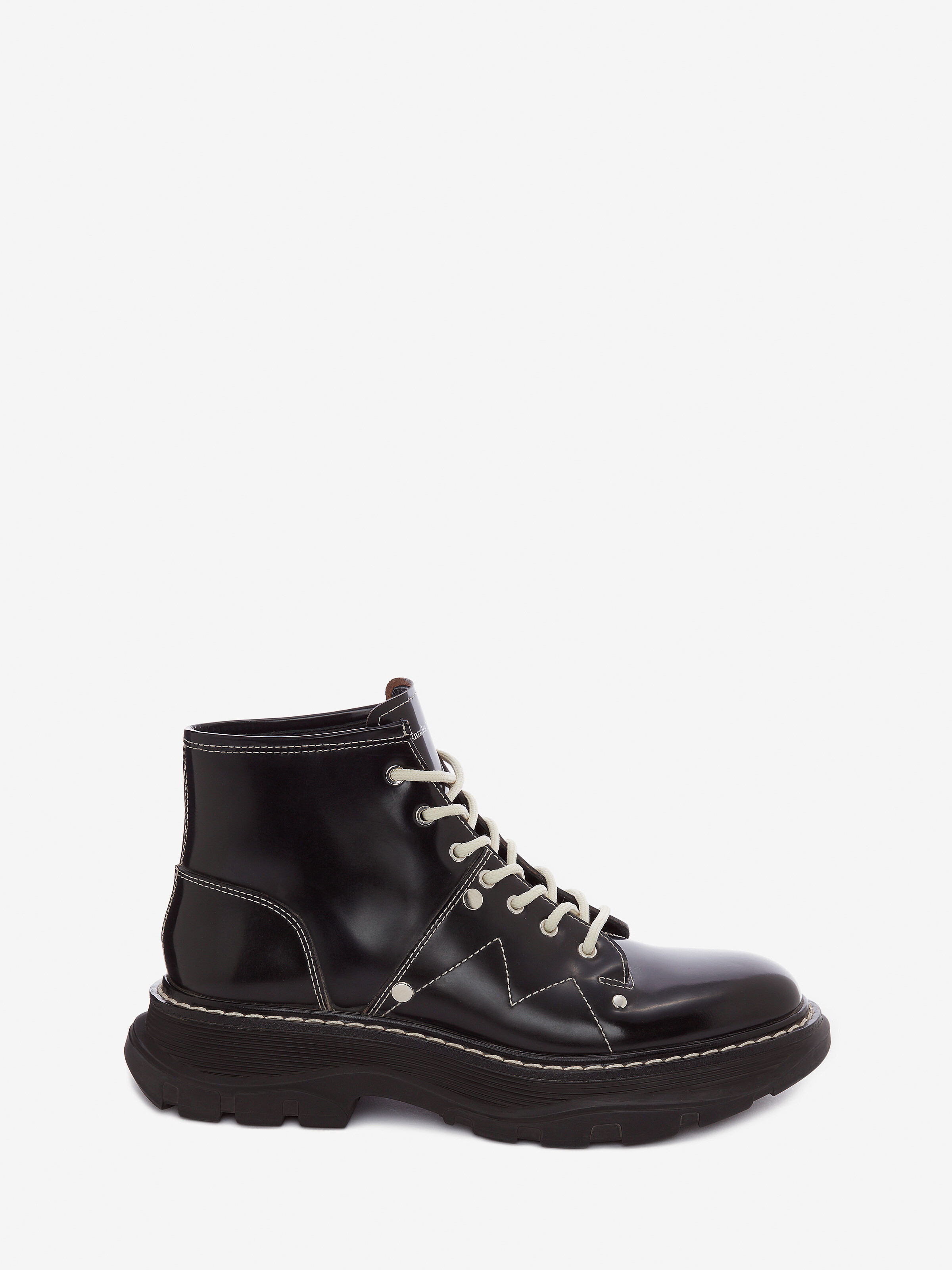 Alexander Mcqueen Ankle Boots In Black/silver