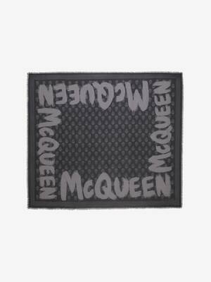 Biker-Skull-Schal mit McQueen-Graffitiprint