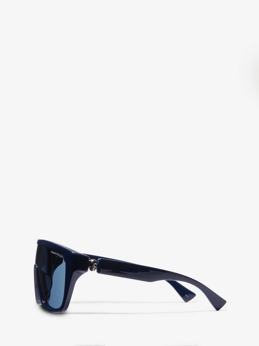 Floating Skull Mask Sunglasses in Midnight Blue | Alexander McQueen US