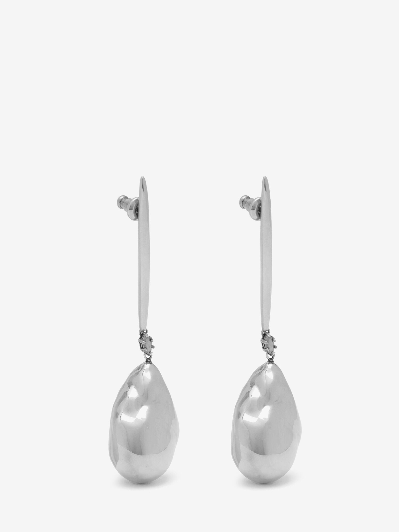 Metal Pearl Stick Earrings