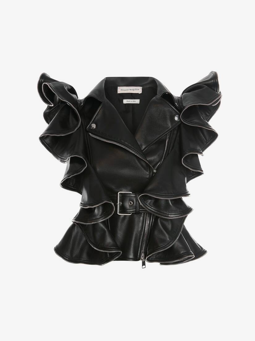 black ruffle jacket
