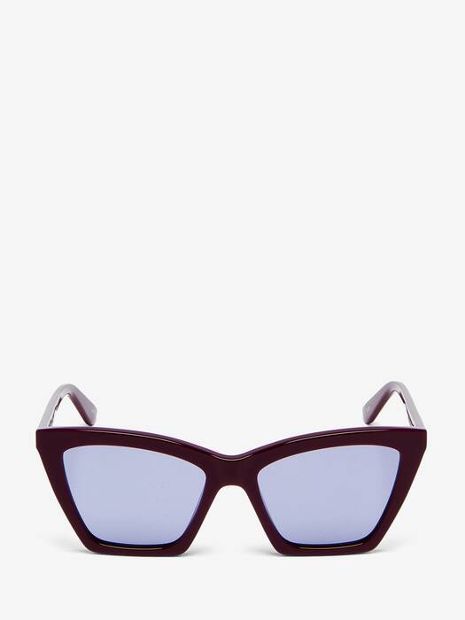 Women's Spike Geometric Cat-eye Sunglasses in Red