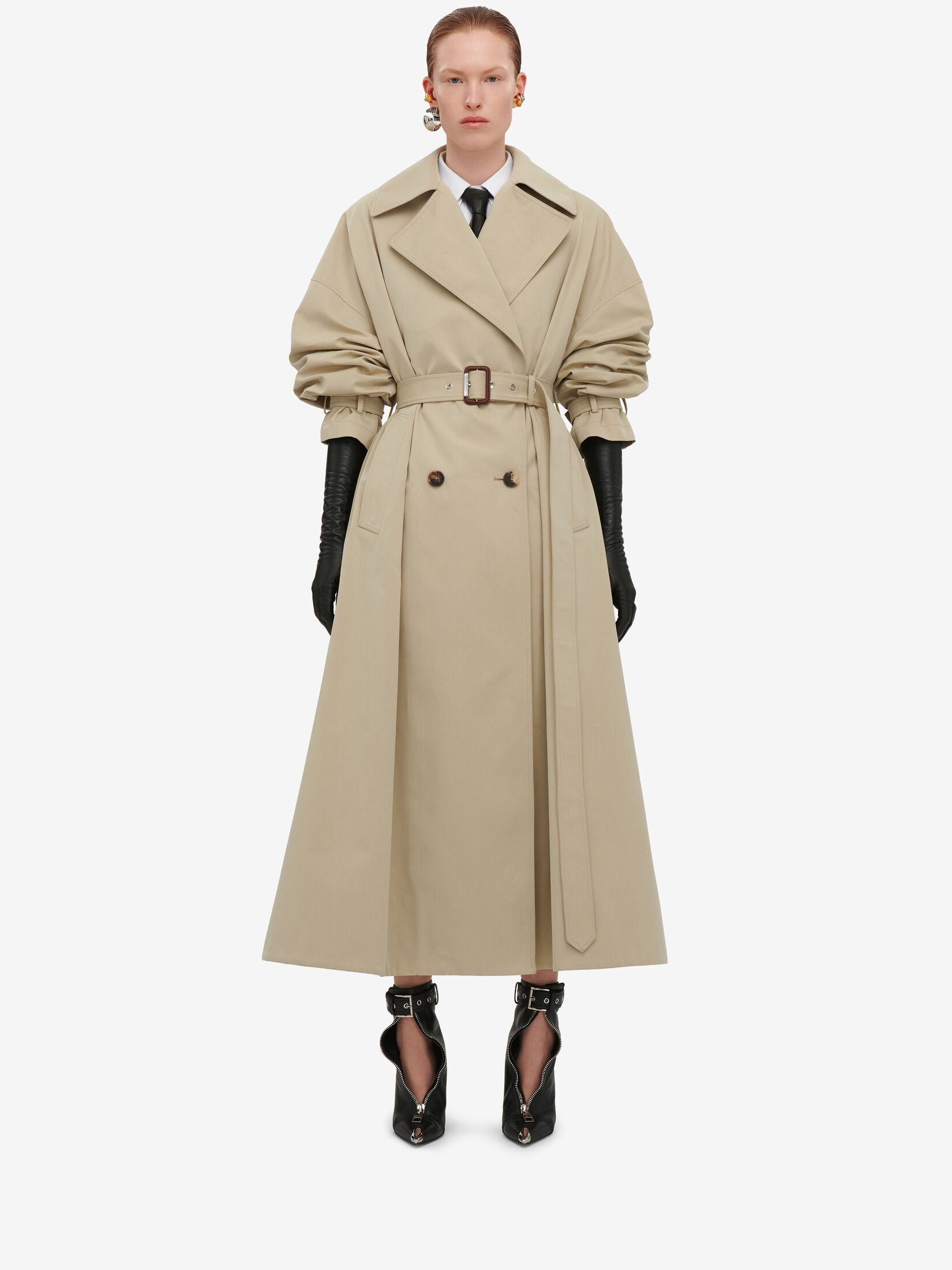 Cocoon Sleeve Trench Coat