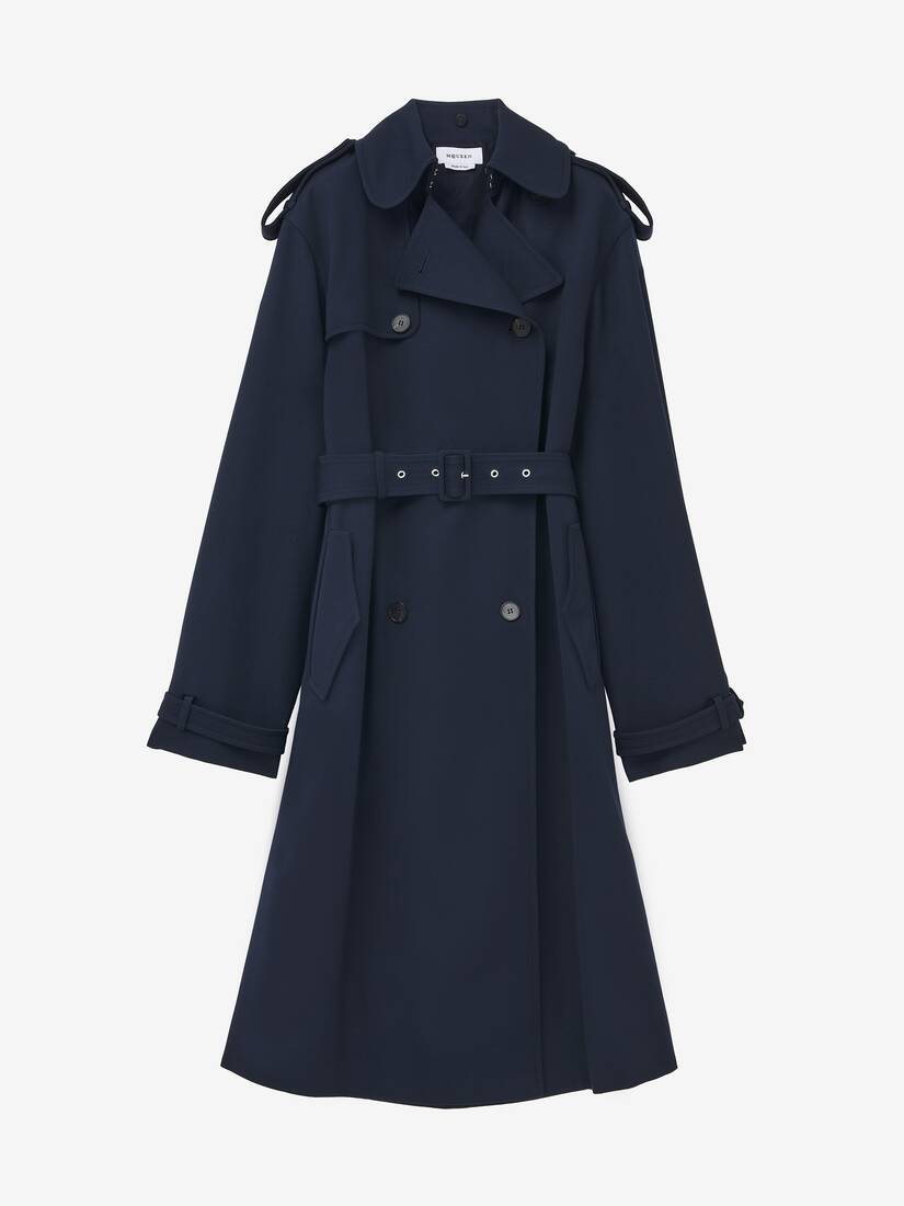 Oversized Lapel Deconstructed Trench Coat
