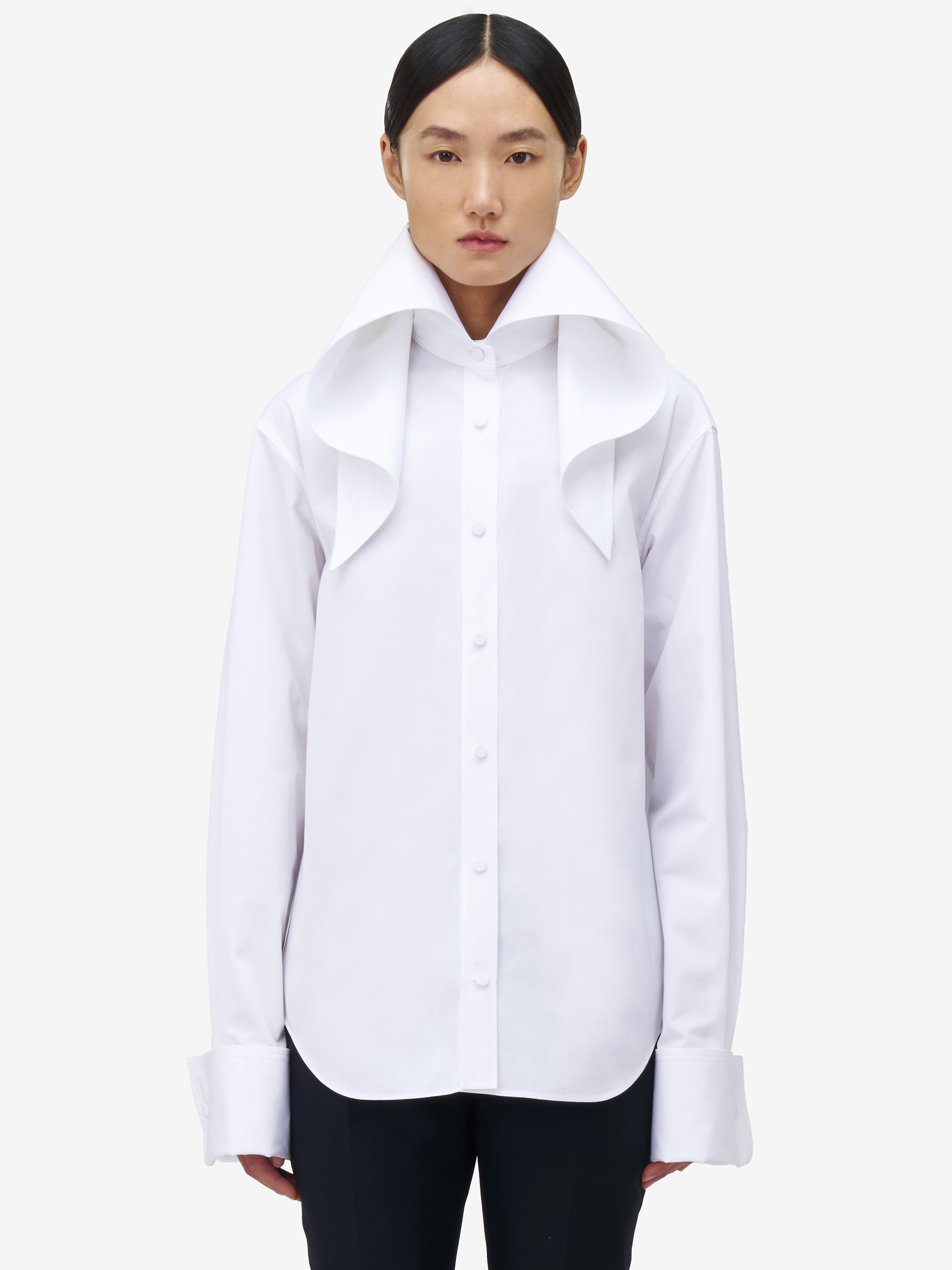 Camicia con collo drappeggiato