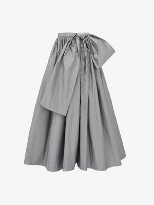 Bow Detail Gathered Midi Skirt