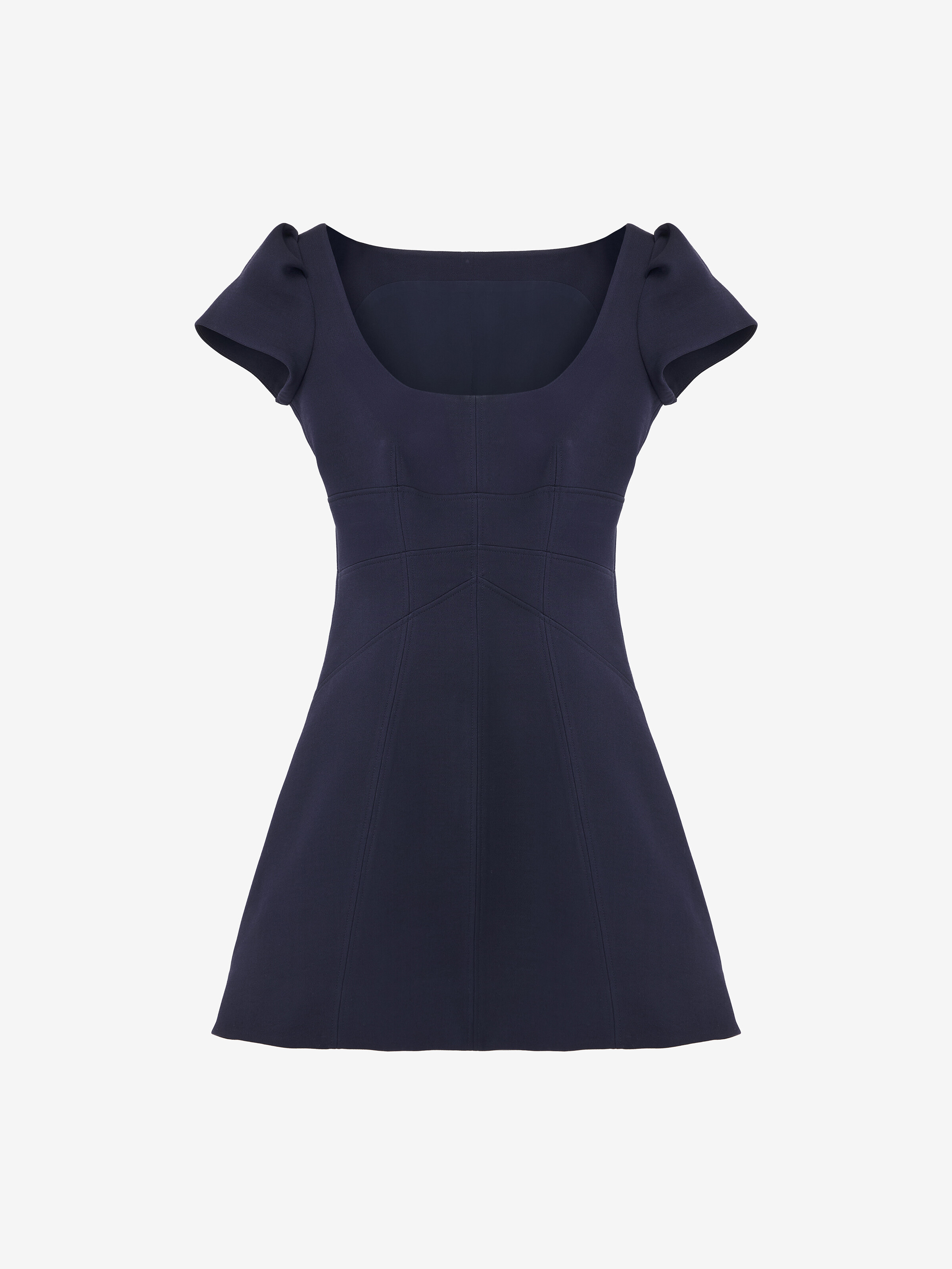 Robe courte, en laine et soie