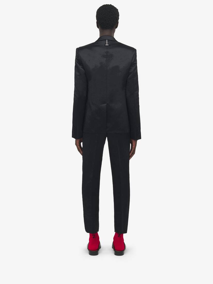 Hammered Satin Single-Breasted Jacket