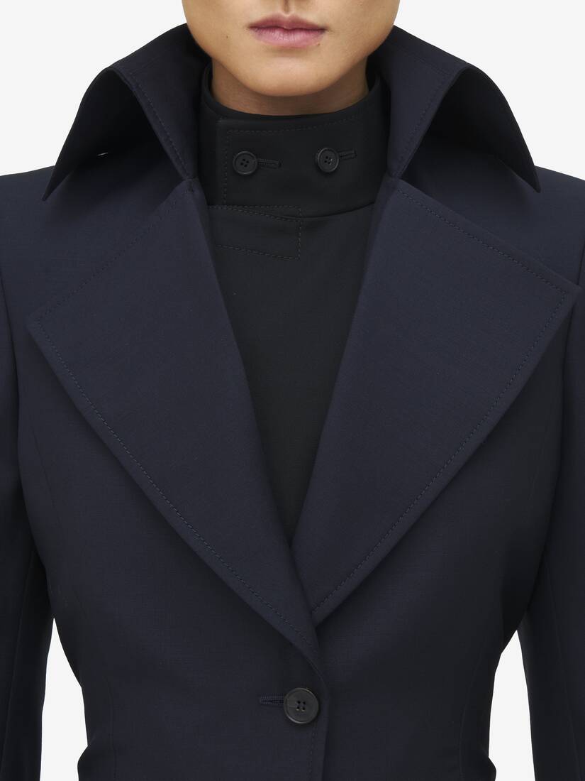 Exaggerated Lapel Single-breasted Jacket