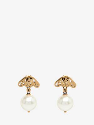 Alexander Mcqueen Outlet: mini rhinestones pavé Skull earrings