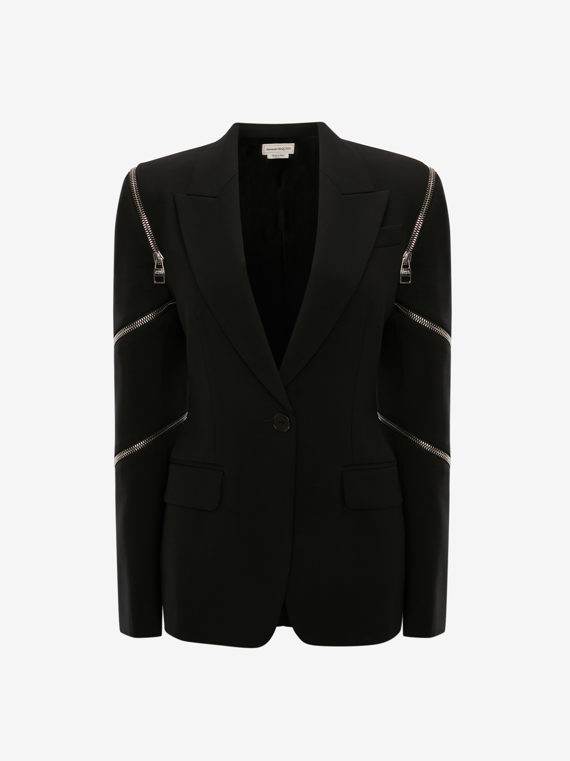 Spiral Zip Jacket In Black Alexander Mcqueen Us Spiral Zip Jacket In Black Alexander Mcqueen Us