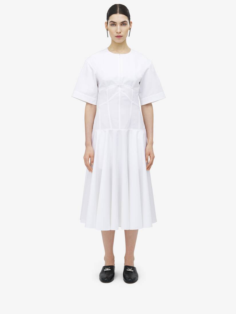 コットンポプリン ミディドレス | ブラック | Alexander McQueen JP