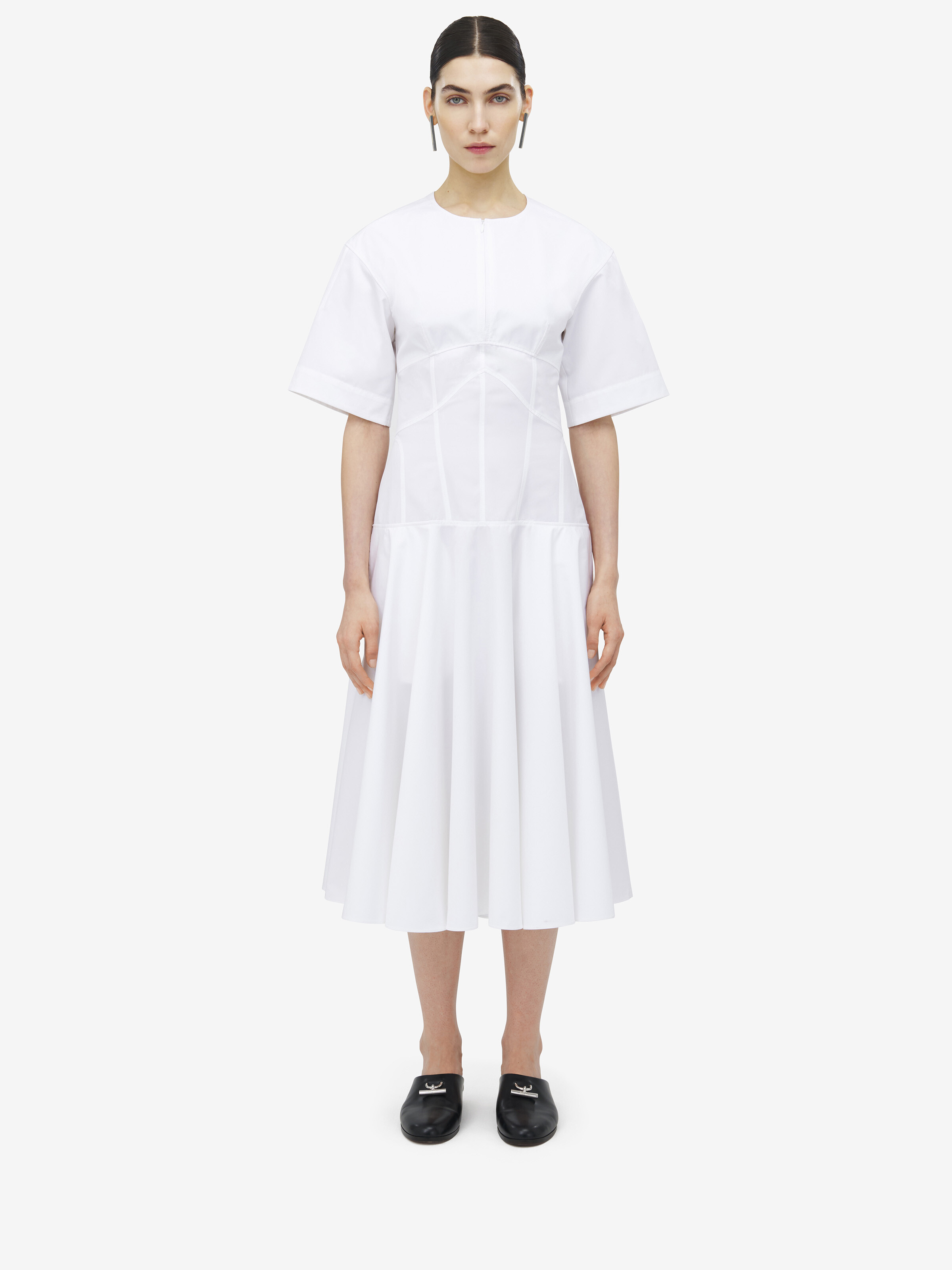 Cotton Poplin Midi Dress