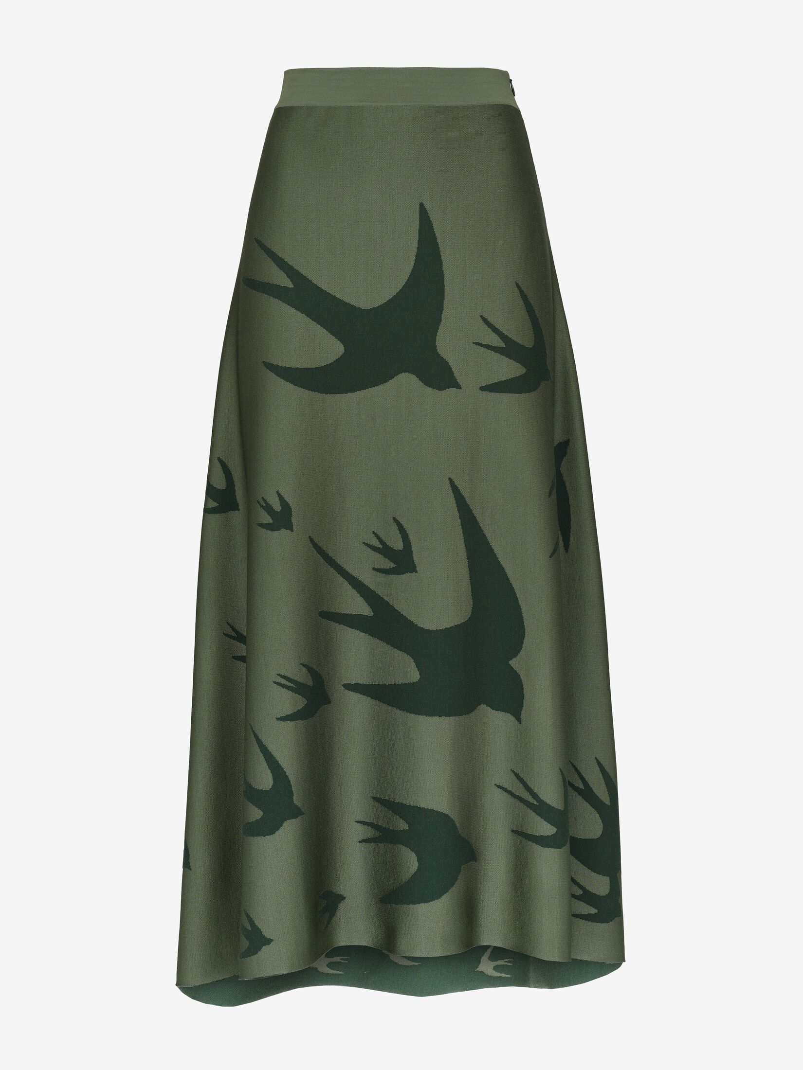 Swallow Jacquard Midi Skirt