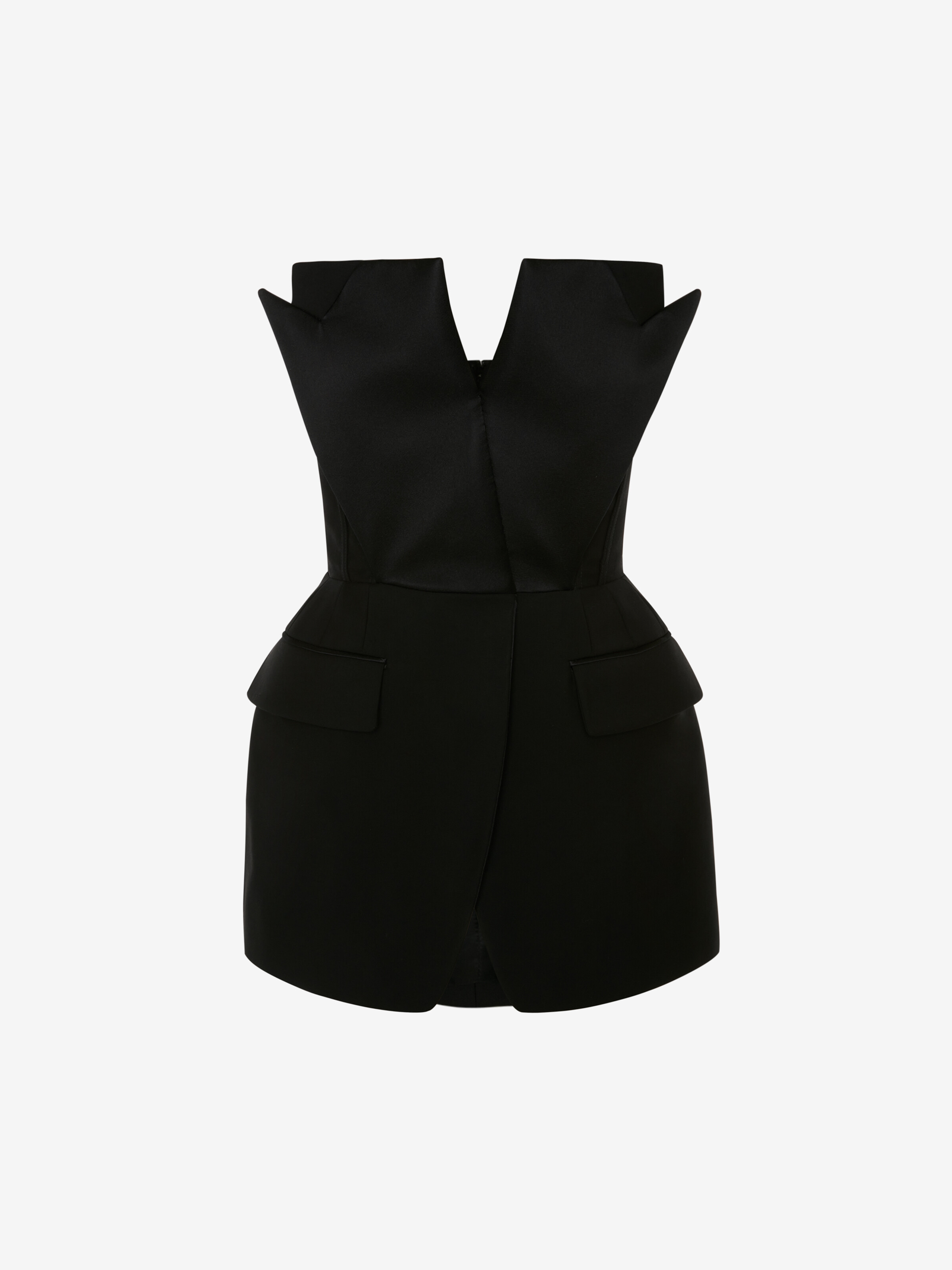 Women's Tuxedo Corset Top in Black in 100% Wool | Alexander McQueen - image 1