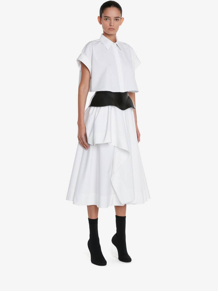 Asymmetric Drape Midi Skirt