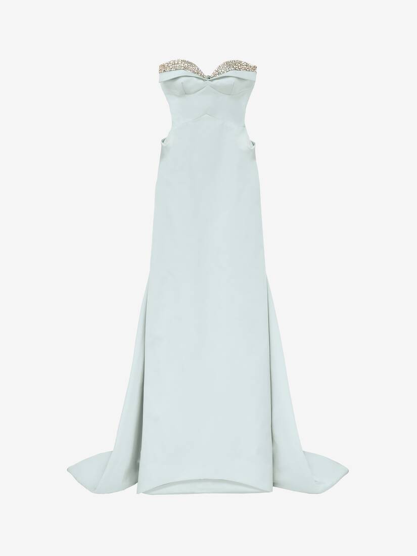 Crystal Embroidery Strapless Evening Dress