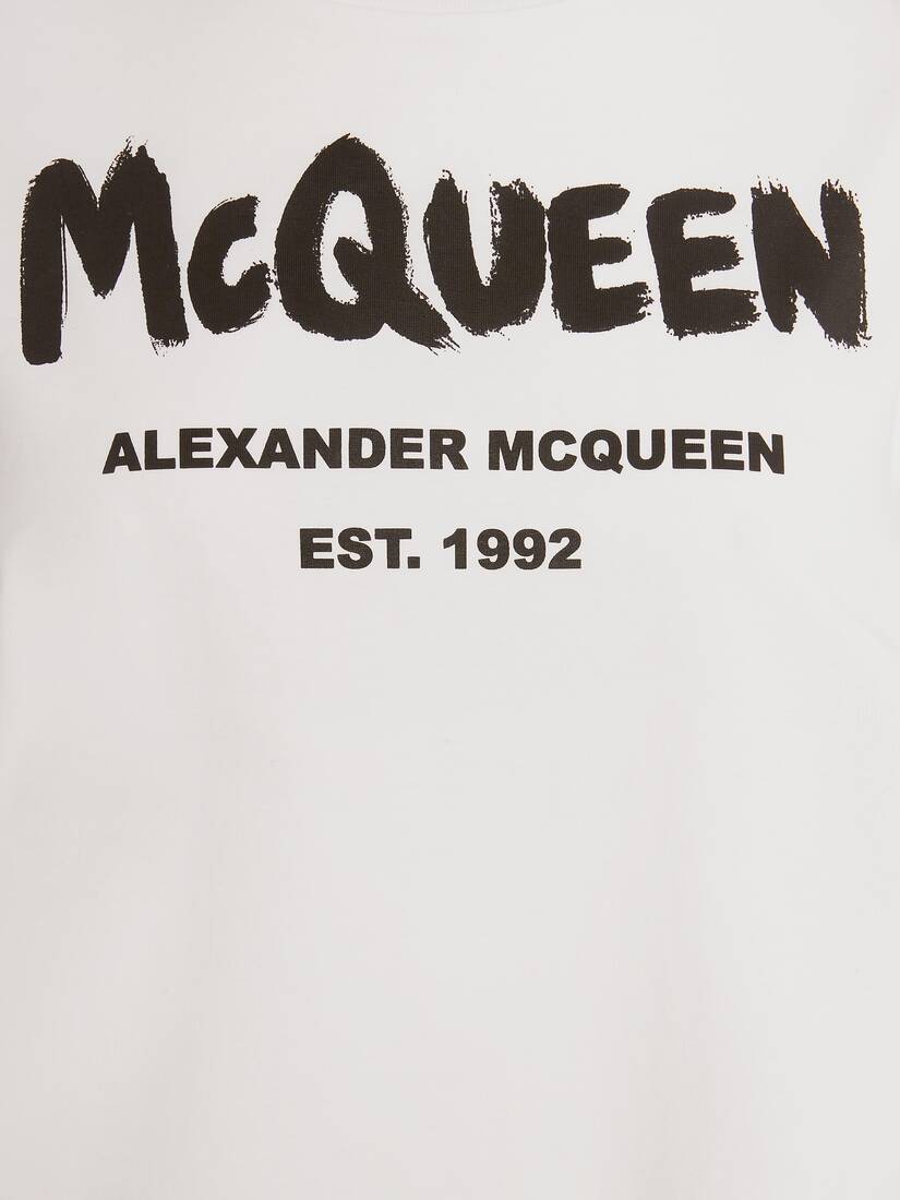Women's McQueen Graffiti T-shirt in White/black