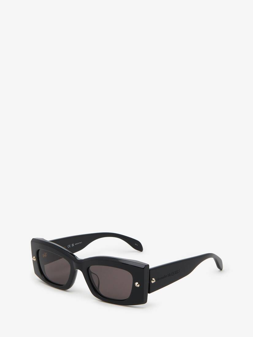 Rechteckige Sonnenbrille mit Spike-Studs