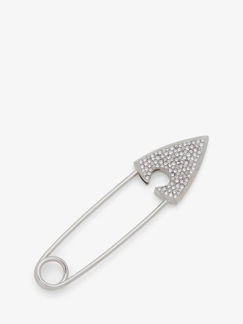 Jewelled Arrow Safety Pin Brooch