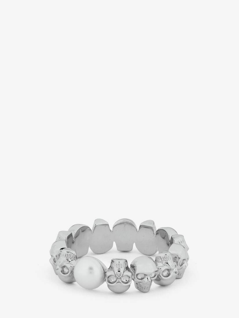 Skull and Pearl Ring