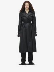 Leather Double-breasted Trench Coat