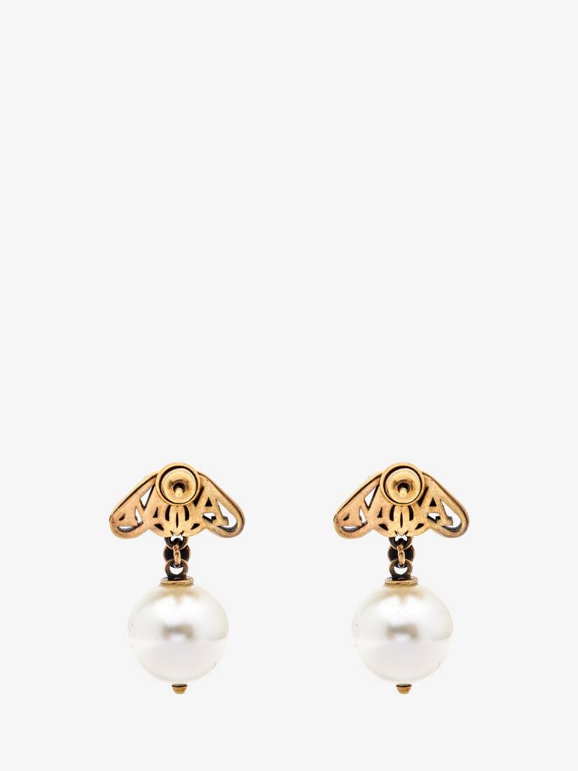 Boucles d'oreilles perles avec logo Seal