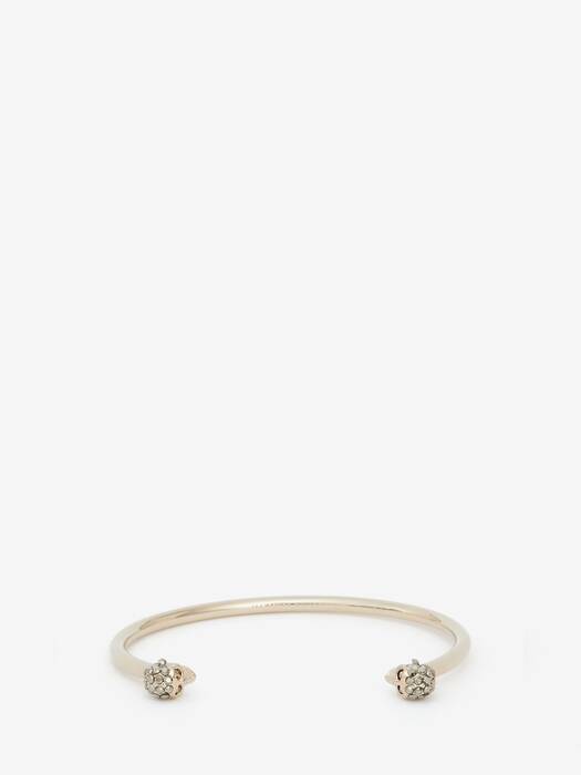 ALEXANDER McQUEENブレスレット THIN TWIN SKULL Women's Thin Jeweled Twin skull bracelet in Gold | Alexander