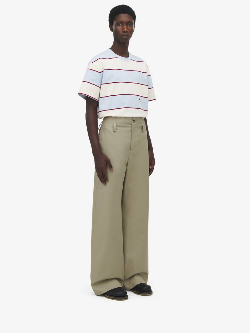 Wide Leg Chino Trousers