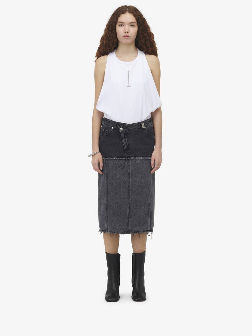 Two-tone Denim Skirt